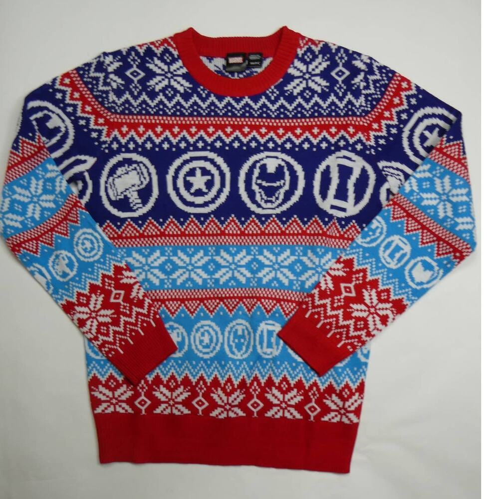 Marvel Super Hero Christmas sweater, small, brand new